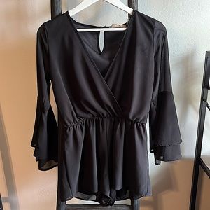 Altar’d State, Small, black romper with flared sleeves
